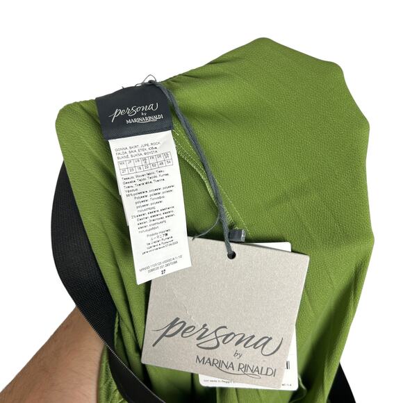 Marina Rinaldi Plus Size Max Mara Green Knife Pleated Midi Skirt 18 - Picture 4 of 5